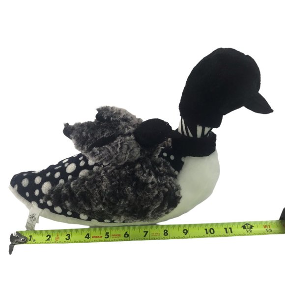The Petting Zoo Plush Duck White with Black White Dots.  Small Duckling on Back. - Picture 5 of 11